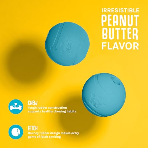 Chew King Flavored Rubber Ball Collection, 4 Inch Peanut Butter Flavor Rubber Balls 2-Pk - color: G) 4" 2-Pack (Peanut Butter)