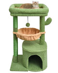 SYANDLVY Cactus Cat Tree for Indoor Cats, Green Activity Tower for Kittens - color: Green