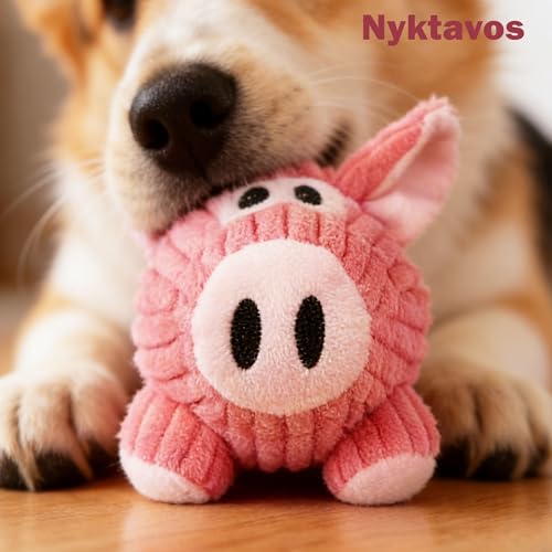 Squeaky Plush Pig Toy for Small/Medium Dogs, Chew & Boredom Relief - color: Pink Pig