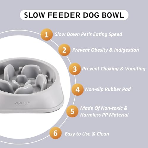 YINEYA 2PCS Slow Feeder Dog Bowls, Pet Supplies that Slow Down Eating, Pet Food Bowls, Maze Dog Puzzle Feeder for Medium Breed - color: B - Gray & Black, size: Medium