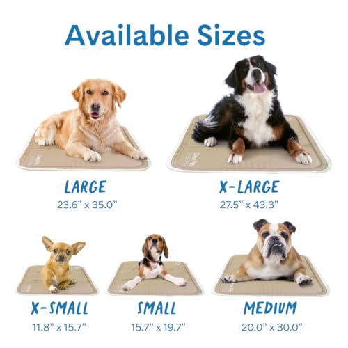 The Green Pet Shop Cool Pet Pad - Small, Iced Latte - Self-Cooling, Pressure Activated Mat for Dogs & Cats from 9-20 lbs - Non-Toxic Gel, No Water Needed - color: Iced Latte, size: Small
