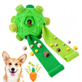 Dog Snuffle Ball,Interactive Puzzle Dog Toys with Strips and Squeaky Carrot - color: All Green