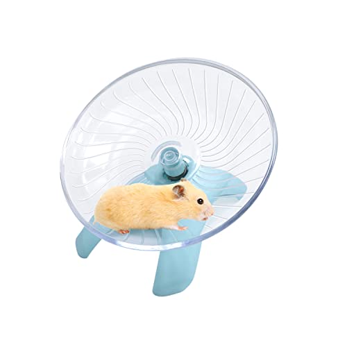 Litewoo Hamster Flying Saucer Silent Running Wheel for Gerbil Rat, Light - color: Light Blue