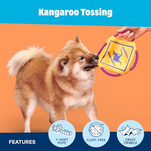 BarkBox Kangaroo Tossing Flying Disc Dog Toy - for Dogs - color: Kangaroo Tossing