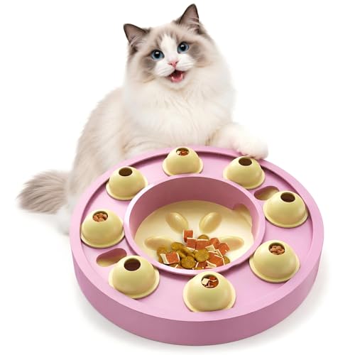 KADTC Cat Puzzle Toy, Slow Feeder, Interactive Enrichment for Indoor Cats - color: purple