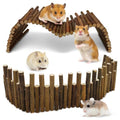 PINVNBY Bendy Hamster Climbing Ladder Bridge Long Natural Wooden Rat Fence - size: L:19.7x4inches,9.8x4inches