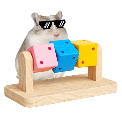 MiOYOOW Hamster Chew Toys, Wooden Small Animals Enrichment Toy Chinchillas Foraging Toys for Hamsters Guinea Pigs Squirrels Rabbits