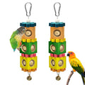 2PCS Bird Chew Toys, Wooden Block Parrot Toy - color: Multicolor