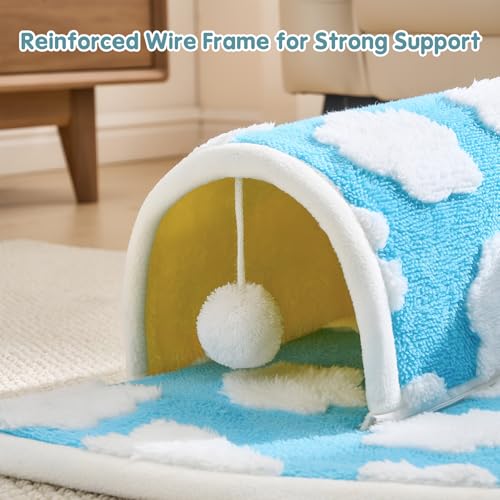 Avont Guinea Pig Tunnel Bed, Washable Hideout for Small Pets - color: Cloud