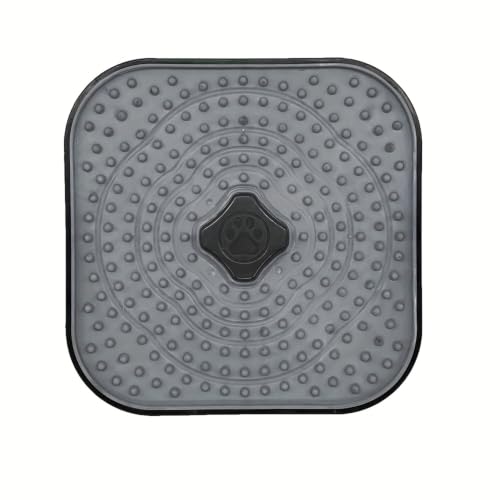 1 Pack 2-in-1 Dog Lick Mat with Twist Lock, Slow Feeder Lick Pad for Crate Mount & Floor Use, Anxiety Relief Interactive Dog Toy for Pet Training
