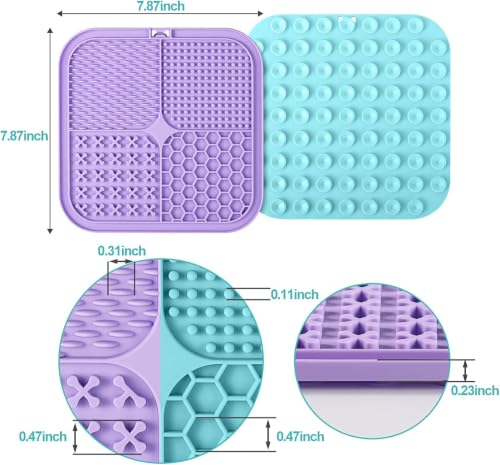 Dog Lick Mat for Dogs & Cats, Silicone Slow Feeder Lick Pad with Suction Cups for Bathing, Grooming & Anxiety Relief(4, Pastel Mix) - color: Pastel Mix