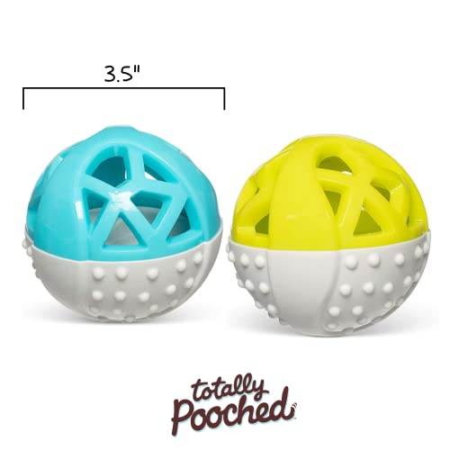 Messy Mutts Totally Pooched Catch n Squeak Ball, 3.5 Inch, Grey/Teal - color: Grey / Teal