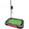 Pets First Cat Plush Toy KANSAS CITY CHIEFS FOOTBALL FIELD CAT SCRATCHER TOY with CATNIP Filled Plush FOOTBALL Toy & Feather Cat Toy hanging, Jingle Bell INTERACTIVE BALL Cat Chasing 5-in-1 KITTY Toy - color: Kansas City Chiefs, size: One Size