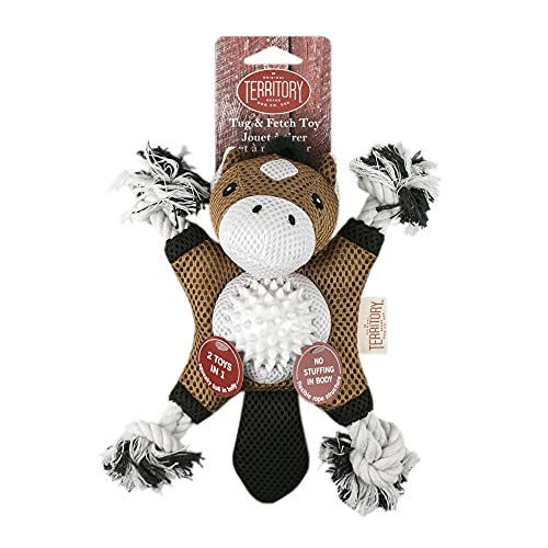 Territory 2 in 1 No Stuffing Removable Fetch Ball Tug Dog Toy for Small Medium Large Dogs, Horse - style: Horse