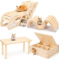 BreezeHug 4 Pcs Hamster Cage Accessories Hamster Platform Toy, Enclosure - style: Enclosure