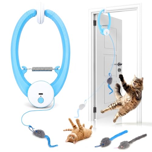 Interactive Cat Toys for Indoor Cats, Clip-On Automatic Flying Mouse