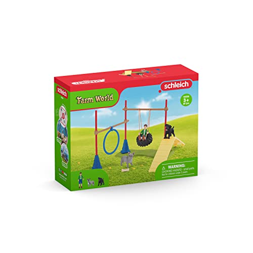 Schleich Farm World - 20Pc Puppy Agility Training Playset - Kids 3+ | 42536 - style: Current Box Style