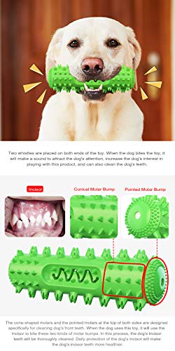Dog Chew Toys for Aggressive Chewers, Dog Toothbrush Care Cleaning Stick, Puppy Toothing Chew Toy for Small Middle Dog (Green) - color: Green