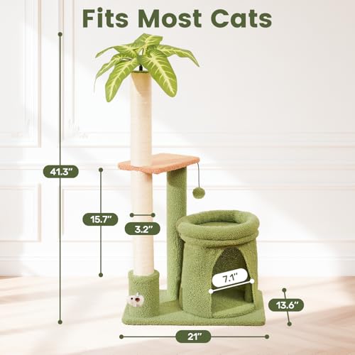 Cat Tree Tower with Scratching Post Bed Condo for Indoor Kitten