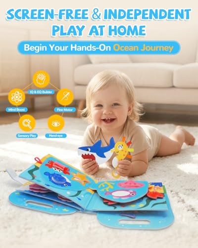 Busy Book for Toddlers 1-3, Busy Board for 1 Year Old, Quiet Books - style: Ocean