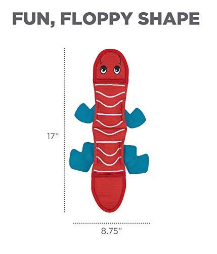 Outward Hound Fire Biterz Red Lizard Plush Firehose Material Interactive Dog Toy, Medium - color: Red Lizard, size: Medium (Pack of 1)