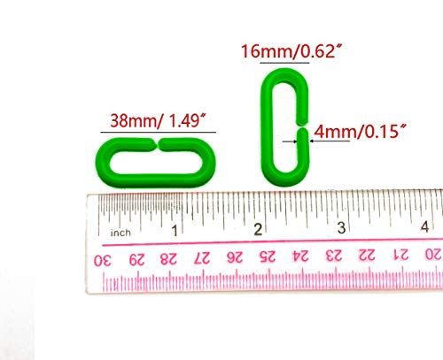 200Pcs Green C-Clips Plastic Chain Links for Birds & Small Pets - color: Green, size: 200Pcs