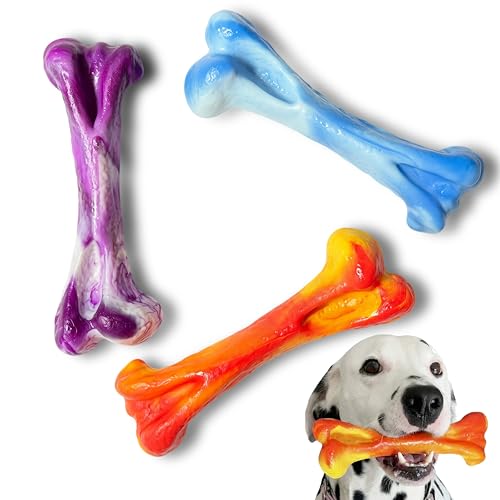 3 Pack Dog Chew Toys for Aggressive Chewers, Tough Bone