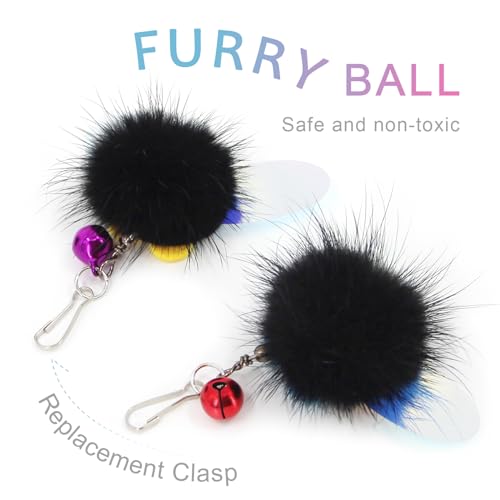 SONGWAY Cat Toy Wand Refills - 6 PCS Insect Shaped Furry Cat Toys Replacement, Interactive Cat Toys for Indoor Cat Kitten - size: Bug
