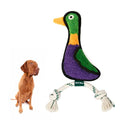 Green Sheep Squeaky Plush Dog Toy, Interactive Rope Toy with Recycled Materials for Tug, Fetch and Play, Medium to Large Dogs, Chew Toy, Duck - color: Duck