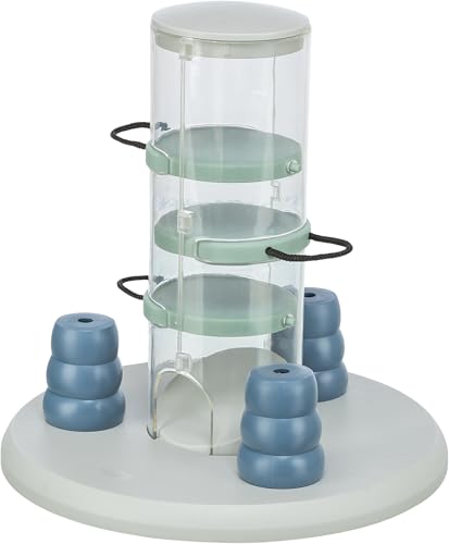 TRIXIE Gambling Tower Dog Activity Interactive Toy, Level 2 Food Puzzle Game, Brain Teasing Treat Dispenser, IQ and Mental Development Toy for Smart Dogs, Enrichment Toy for Boredom Busting
