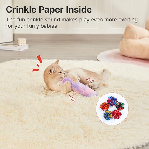 Potaroma Cat Toys Pillows, 3 Pcs, Catnip Inside, Interactive Indoor Fun - color: Pastel Colors