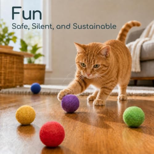 Wool Cat Balls, 6 PCS