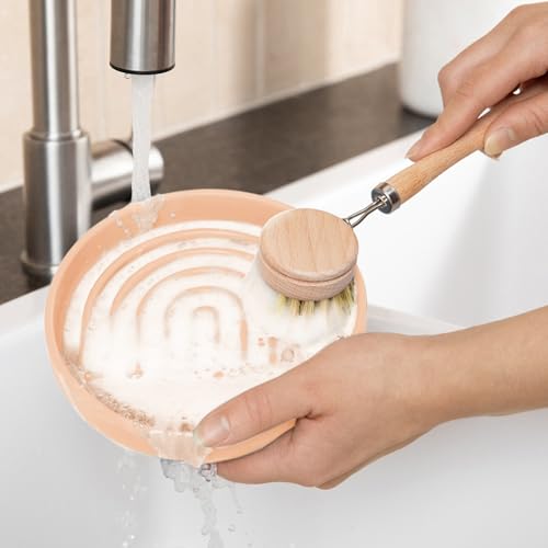 Slow Feeder Dog Bowl - Silicone Dog Bowl, Medium, 7.5" x 1.5" - Blush - color: Blush - Rainbow Design, size: Medium (7.5” Across x 1.5” Tall)