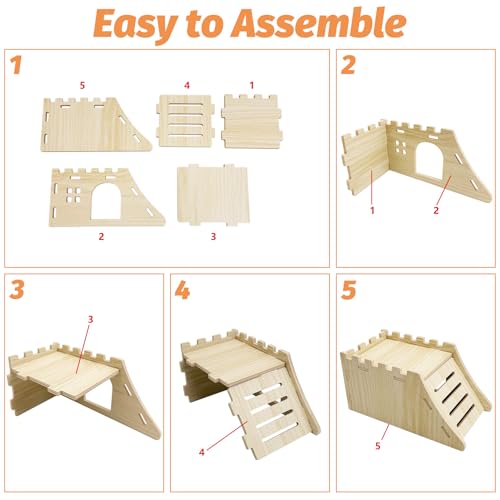 BNOSDM Wooden Hamster Houses and Hideouts with Slide Ramp Climbing Stairs - color: Style A