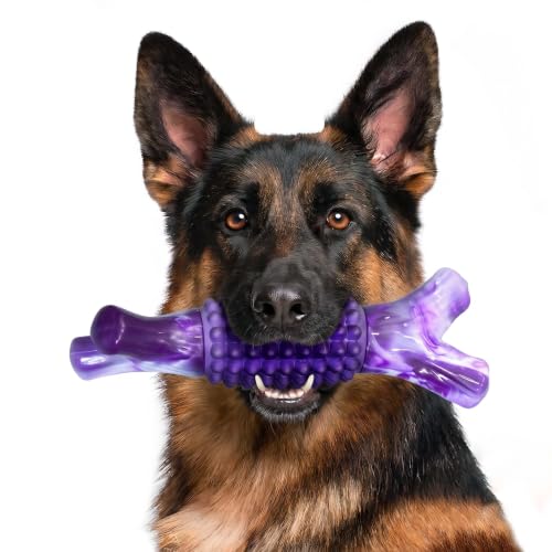 Dog Toys for Aggressive Chewers, Tough Stick Chew Bone - color: 01-Purple