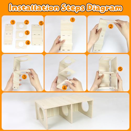 Hamster and Mouse Wooden Tunnel Cage Secret Peep Shed 2-Chamber