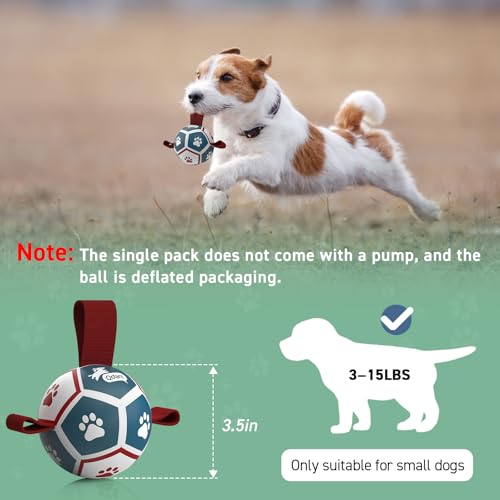 QDAN Small Dog Toys, Puppy Balls, Dog Balls with Straps for Small Breed - color: Red-Blue, size: Extra Small Size 0 (3.5 Inch)