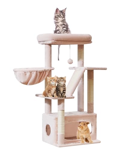 Taoqimiao Cat Tree, 38.5In Cat Tower for Indoor Cats, Suitable for Kittens - color: Jelly Pink, size: 38.5 Inches