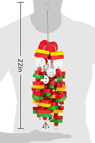 Large Bird Parrot Toys for Cockatoos African Grey Macaws Amazon Parrots - color: Red