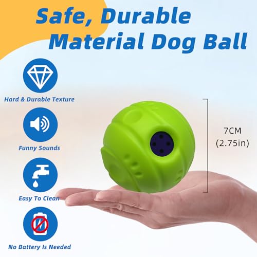 Dog Toys Ball, Interactive, XS, 2.75 in (7 cm) - color: No Paint, size: XS 2.75 in (7 cm)