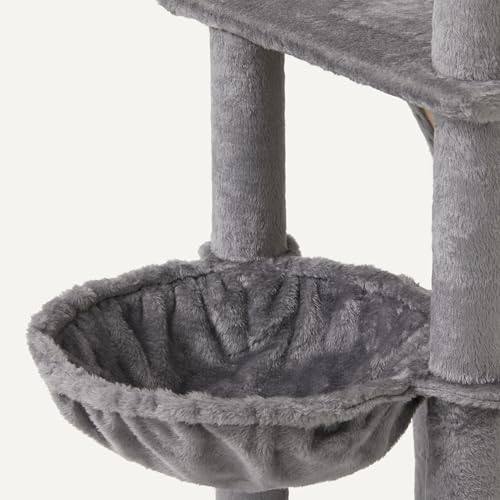 Amazon Basics Indoor Cat & Kittens Multi-Level Climbing Activity Tower with Scratching Posts, FSC Certified, 60.1" (152.7cm) H, Grey - size: Large – 60.1" (152.7cm) H