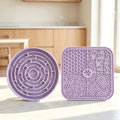Dog Lick Mat for Anxiety Relief, Slow Feeder Bowl for Dogs & Cats, Silicone Lick Pad with Strong Suction Cups for Pet Grooming, Bath, Tooth Cleaning, Distraction and Calming, Purple - color: Purple+Purple