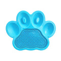 PetDreamHouse PAW 2-in-1 Slow Feeder Interactive Bowl and Removable Lick Mat Pad for Dogs, Puppies or Cats Plate Food Treats Controls Fast Eating Anti Bloating - Blue
