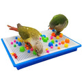 QBLEEV Parrot Puzzle Toys - Bird Intelligence Training, Parakeet & Conure Cage Accessories, Cockatiel Foraging & Chewing Toys - color: Mushroom Toy