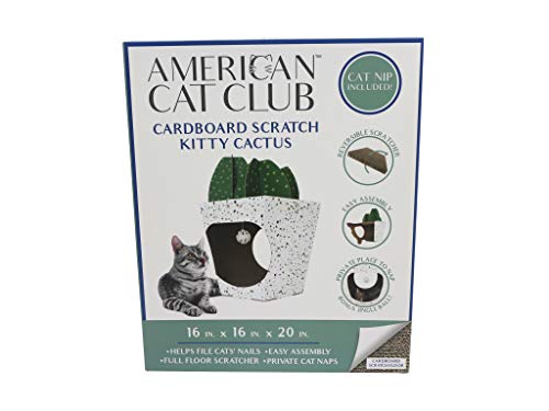 American Cat Club Cat House with Scratcher & Catnip included - Cactus Den - style: Cactus Tree