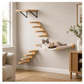 Cat Wall Hammock with Floating Hammock, 2 Four-Step Ladders & 1 Flat Shelf - color: 1 Hammock 1 Shelf 2 Stairs