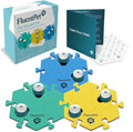 FluentPet Speak Up! Get Started Kit with Clearer Upward-Facing Sound | 6 Recordable Buttons w/Pre-Installed Batteries & 3 HexTile Button Mats | Training Dog & Cat Communication Buttons - color: 6 Buttons + 3 HexTiles (Bold)