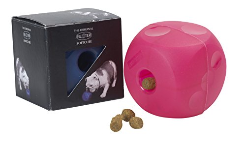 Kruuse Buster Soft Mini Feeder Cube for Dogs - Dog Feeder Toy - Canine Slow Food Feeder - Magenta Red - color: Magenta Red, size: Mini
