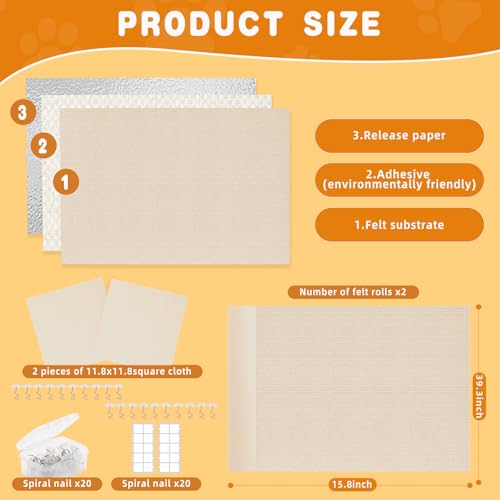 4Pack Cat Scratch Furniture Protector, Self-Adhesive, Off-White - color: Off-white, size: 4 Pack