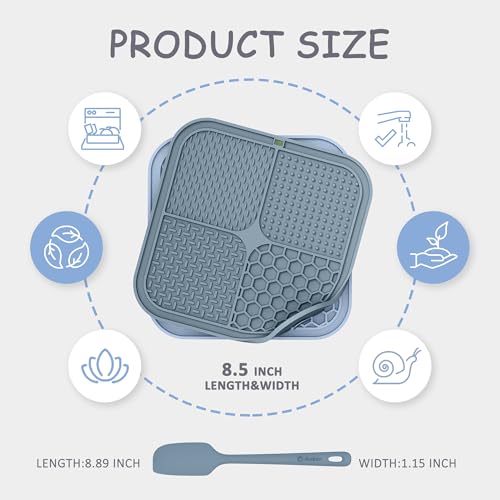ChefAide 2 Pack Lick Mat for Dogs, Cats & Puppies with Suction Cups - color: Light Blue and Dark Blue